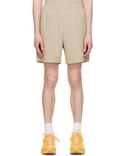 Sporty & Rich Sportyrich Taupe Serif Shorts - Natural