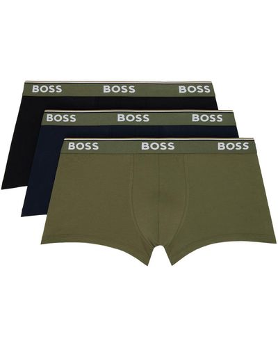 BOSS Three-pack Multicolour Boxers - Green