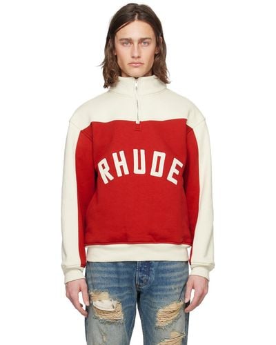 Rhude Off- Half-Zip Sweater - Red