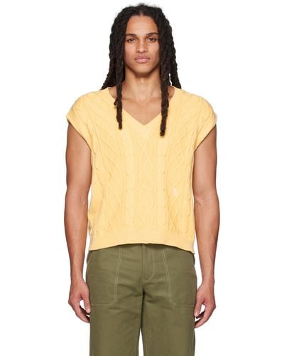 Sporty & Rich Yellow Oversized Vest - Multicolour