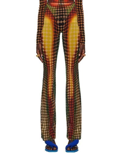 Jean Paul Gaultier Pantalon de détente brun à pois - Noir