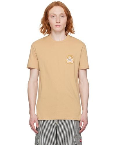 Moschino Beige Teddy Patch T-shirt - Multicolour