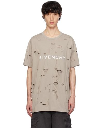 Givenchy Taupe Destroyed T-shirt - Multicolour