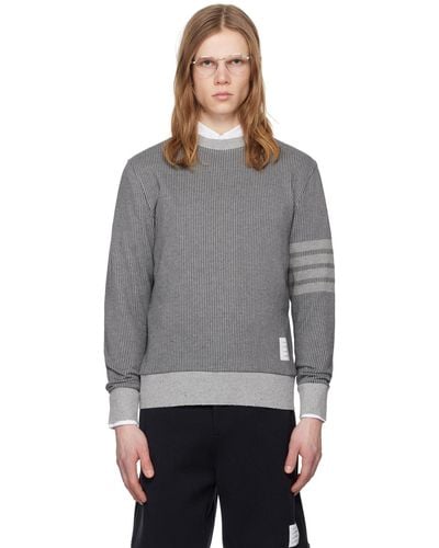 Thom Browne Gray 4-bar Sweater - Black