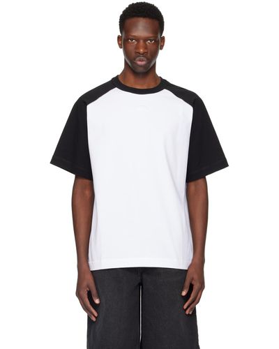 Alexander Wang T-shirt noir et blanc à logo modifié gaufré