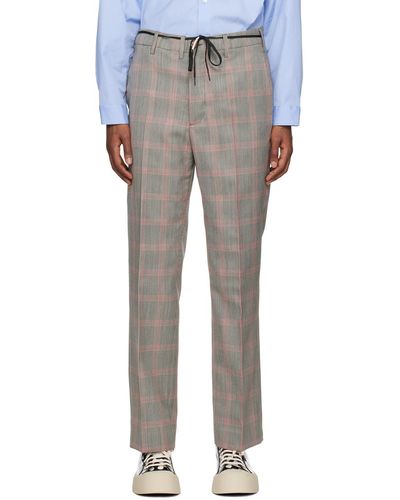 Marni Pantalon gris à carreaux - Multicolore