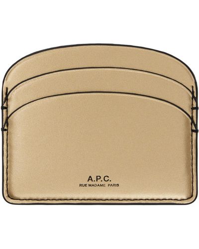 A.P.C. . Gold Demi-lune Card Holder - Natural