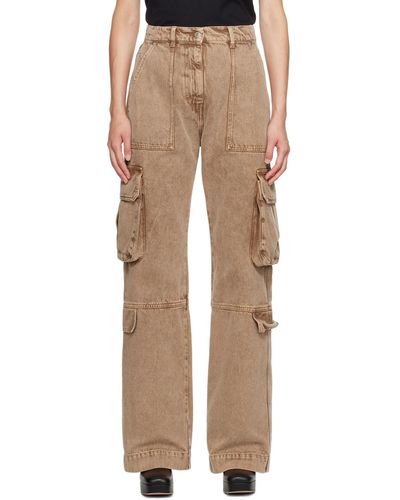 MSGM Jean brun à poches cargo - Multicolore