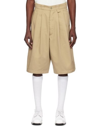 Willy Chavarria Pleated Shorts - Natural