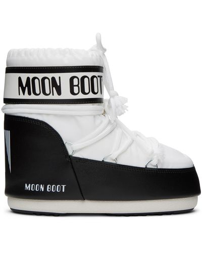 Moon Boot Bottes basses icon blanches - Noir