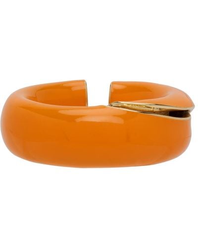 Bottega Veneta Orange Fold Ring - Black