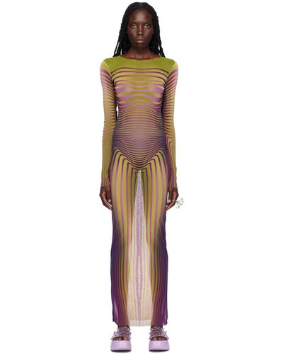 Jean Paul Gaultier Robe longue rayee - Multicolore