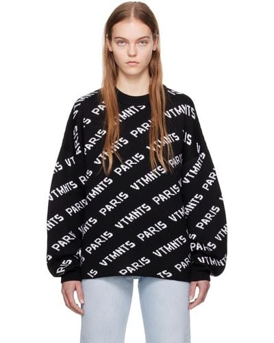 VTMNTS Monogram Sweater - Black