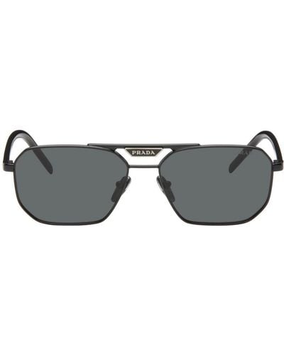 Prada Logo Bridge Sunglasses - Black