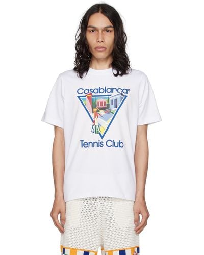 Casablancabrand T-shirt en coton biologique à logo imprimé - Blanc