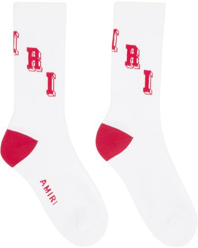 Amiri White & Red Collegiate Socks