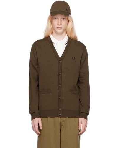 Fred Perry F perry cardigan brun - Marron