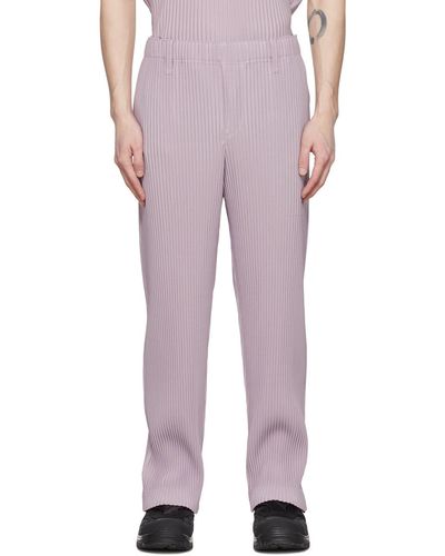Homme Plissé Issey Miyake Purple Polyester Pants