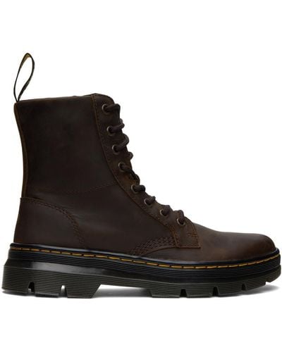 Dr. Martens Brown Combs Casual Boots - Black
