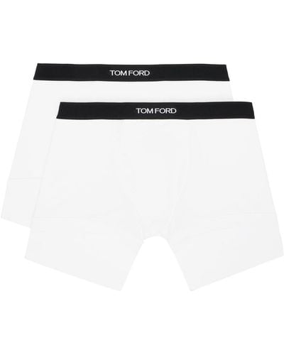 Tom Ford Two-pack White Cotton Boxers - Black