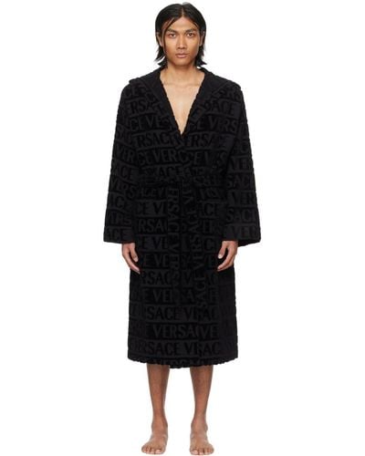 Versace Black Allover Robe