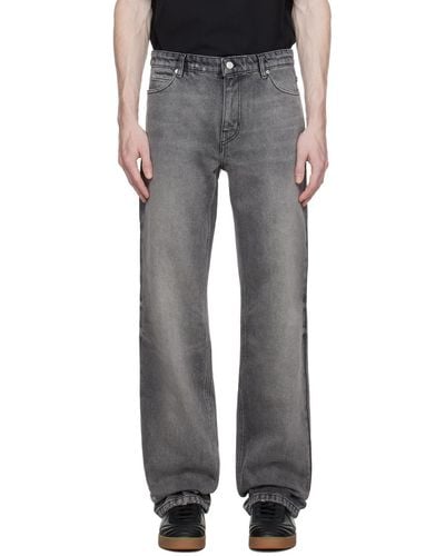 Courreges Gray Relaxed Jeans - Black
