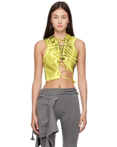 OTTOLINGER Ssense Exclusive Yellow & Black Denim Tank Top - Orange