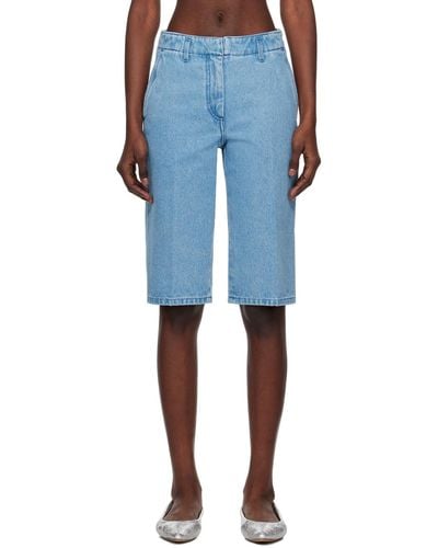 Dries Van Noten Tailored Denim Shorts - Blue