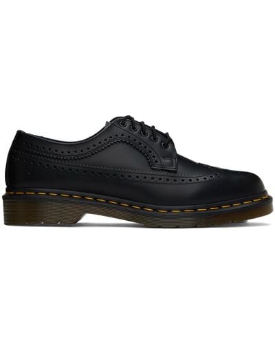 Dr. Martens Lost Archives 3989 Yellow Stitch Smooth Leather Brogues - Black