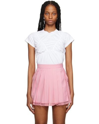 Pushbutton Ruched T-shirt - Pink