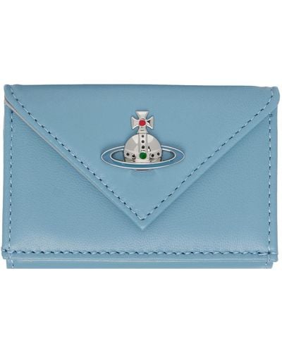 Vivienne Westwood ブルー&シルバー Envelope Billfold 財布