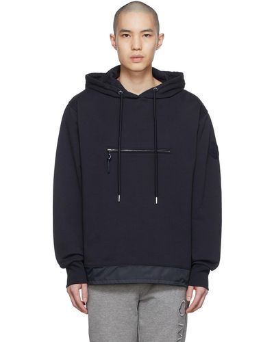 Moncler Navy Cotton Hoodie - Blue