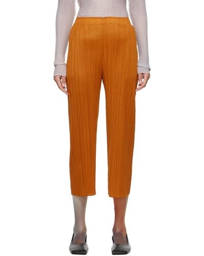 Pleats Please Issey Miyake Monthly Colours April Trousers - Orange