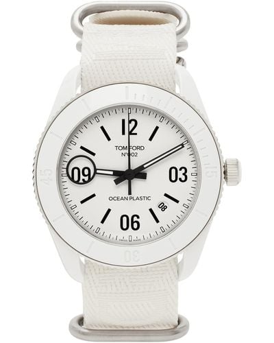 Tom Ford White 002 Ocean Plastic Sport Watch - Grey