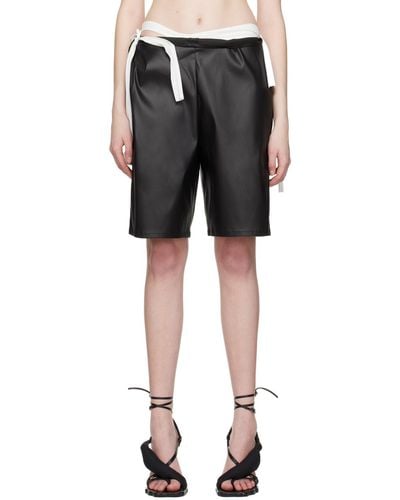 OTTOLINGER Black Drape Faux-leather Shorts