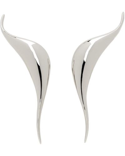 Mugler Boucles d'oreilles sculpturales argentées - Blanc