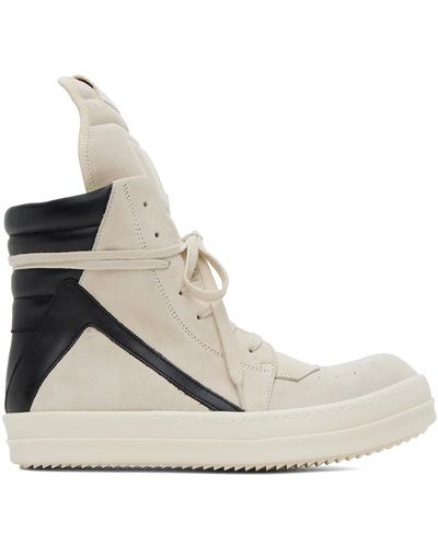 Rick Owens Geobaskets High-top Suede Sneakers - White