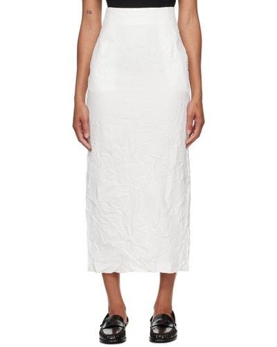 AURALEE Wrinkled Maxi Skirt - White