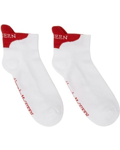 Alexander McQueen White & Red Signature Socks