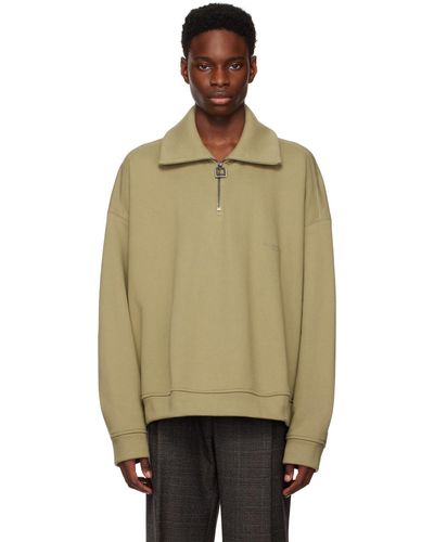 WOOYOUNGMI Khaki Half-zip Sweatshirt - Multicolour