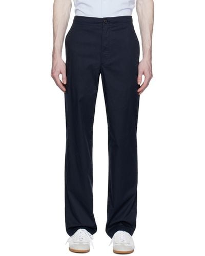 Theory Navy Laurence Trousers - Blue