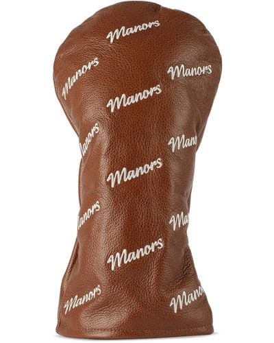 Manors Golf Leather Driver Cover - Brown