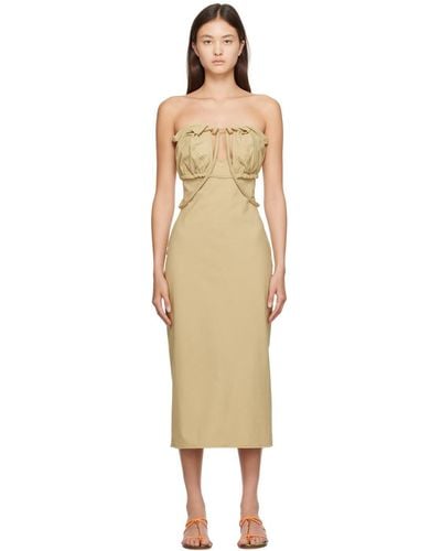 Jacquemus Khaki Le Raphia 'la Robe Bikini' Midi Dress - Black