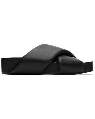 Jil Sander Oversize Wrapped Slide Sandals - Black
