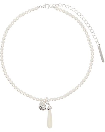 ShuShu/Tong Yvmin Edition Pearl Drop Sleeping Rose Necklace - White