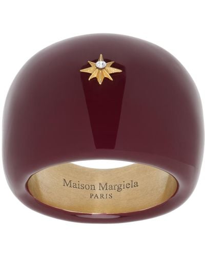 Maison Margiela バーガンディ シグネットリング - レッド