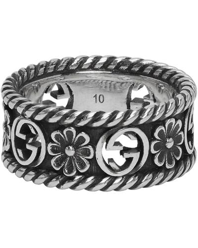 Gucci Interlocking G Flower Ring - Metallic
