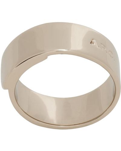 A.P.C. . Gold Charly Fine Ring - Metallic