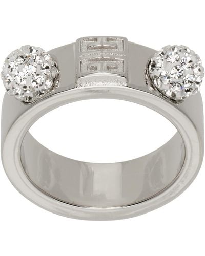 Givenchy Silver 4g Crystal Ring - Metallic
