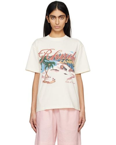 Rhude Off-white 'cannes' Beach T-shirt - Multicolour